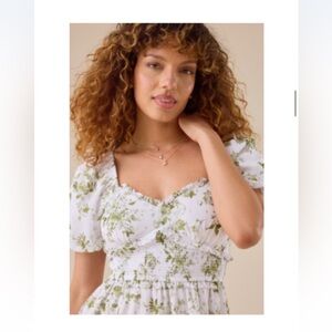 Altar'd State Green Floral Mini Dress